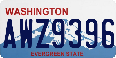 WA license plate AWZ9396