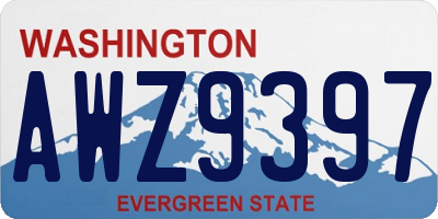 WA license plate AWZ9397