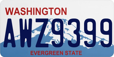 WA license plate AWZ9399