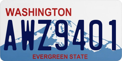 WA license plate AWZ9401