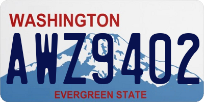 WA license plate AWZ9402