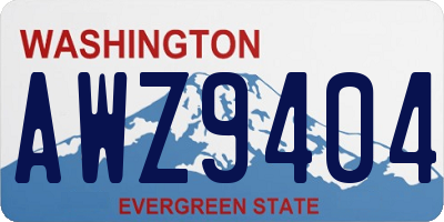 WA license plate AWZ9404