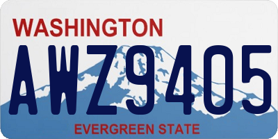 WA license plate AWZ9405