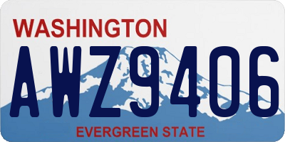 WA license plate AWZ9406