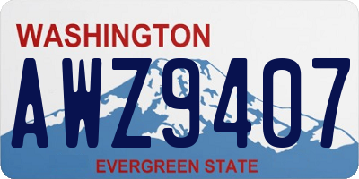 WA license plate AWZ9407