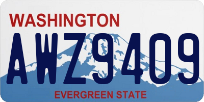 WA license plate AWZ9409