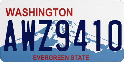 WA license plate AWZ9410