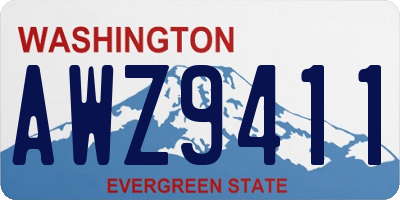 WA license plate AWZ9411