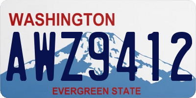 WA license plate AWZ9412