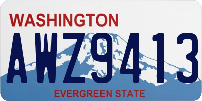 WA license plate AWZ9413