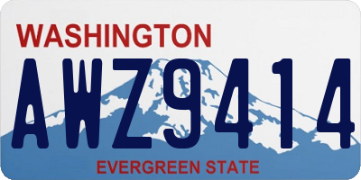 WA license plate AWZ9414