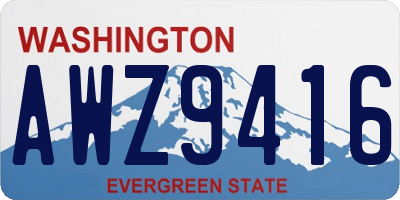 WA license plate AWZ9416