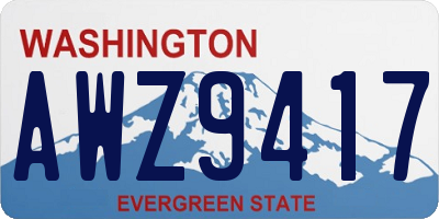 WA license plate AWZ9417