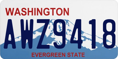 WA license plate AWZ9418