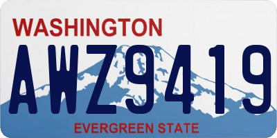 WA license plate AWZ9419