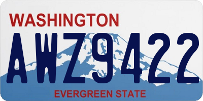 WA license plate AWZ9422
