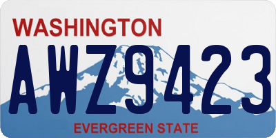 WA license plate AWZ9423