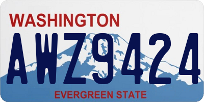 WA license plate AWZ9424