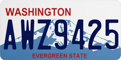 WA license plate AWZ9425
