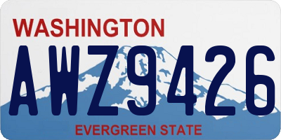 WA license plate AWZ9426
