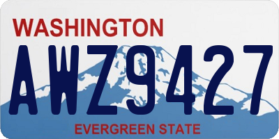 WA license plate AWZ9427