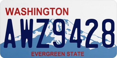 WA license plate AWZ9428