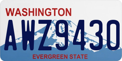 WA license plate AWZ9430
