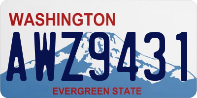 WA license plate AWZ9431