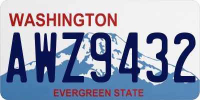WA license plate AWZ9432