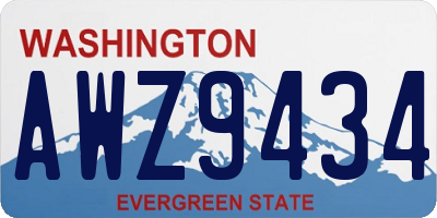 WA license plate AWZ9434