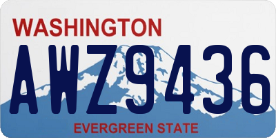 WA license plate AWZ9436
