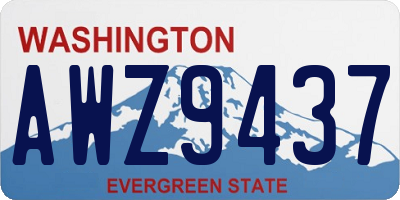 WA license plate AWZ9437