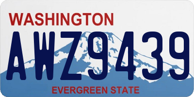 WA license plate AWZ9439