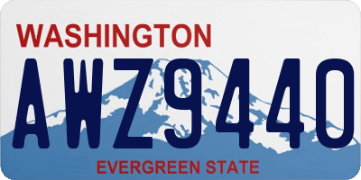WA license plate AWZ9440