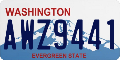 WA license plate AWZ9441
