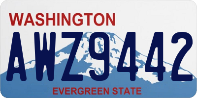 WA license plate AWZ9442