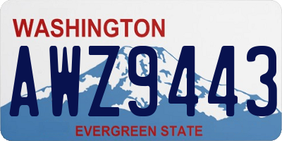 WA license plate AWZ9443
