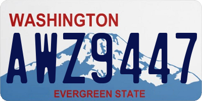 WA license plate AWZ9447