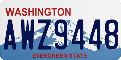 WA license plate AWZ9448