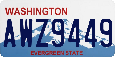 WA license plate AWZ9449