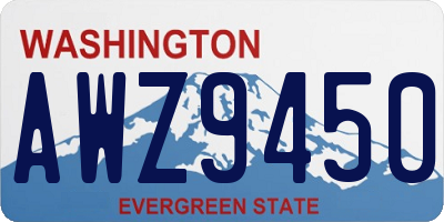 WA license plate AWZ9450