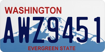 WA license plate AWZ9451