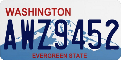 WA license plate AWZ9452