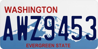 WA license plate AWZ9453