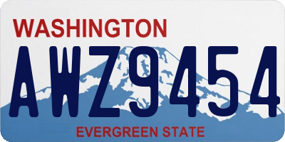 WA license plate AWZ9454