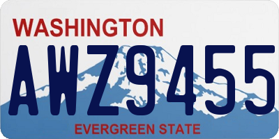 WA license plate AWZ9455