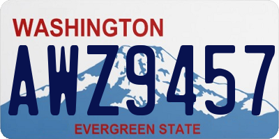 WA license plate AWZ9457