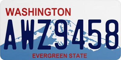 WA license plate AWZ9458