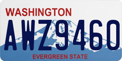 WA license plate AWZ9460