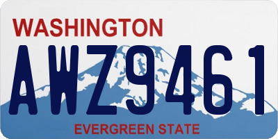 WA license plate AWZ9461